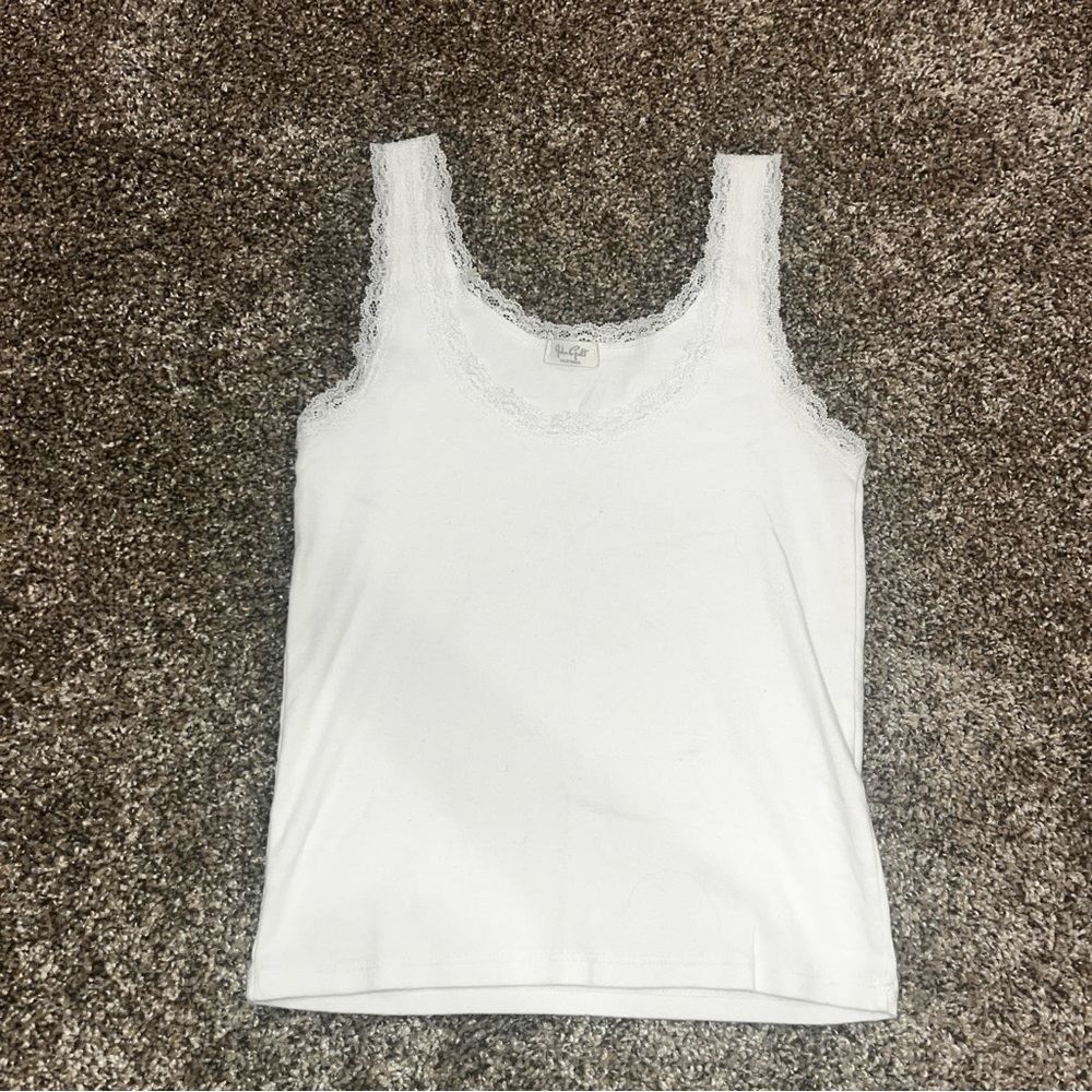 Brandy Melville White Fitted Sleeveless Tank Top